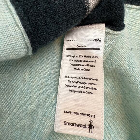 Smartwool Sz S Mint Shadow Pine Pocket Wool Blend Sweater Flaw Base Layer - Picture 6 of 9